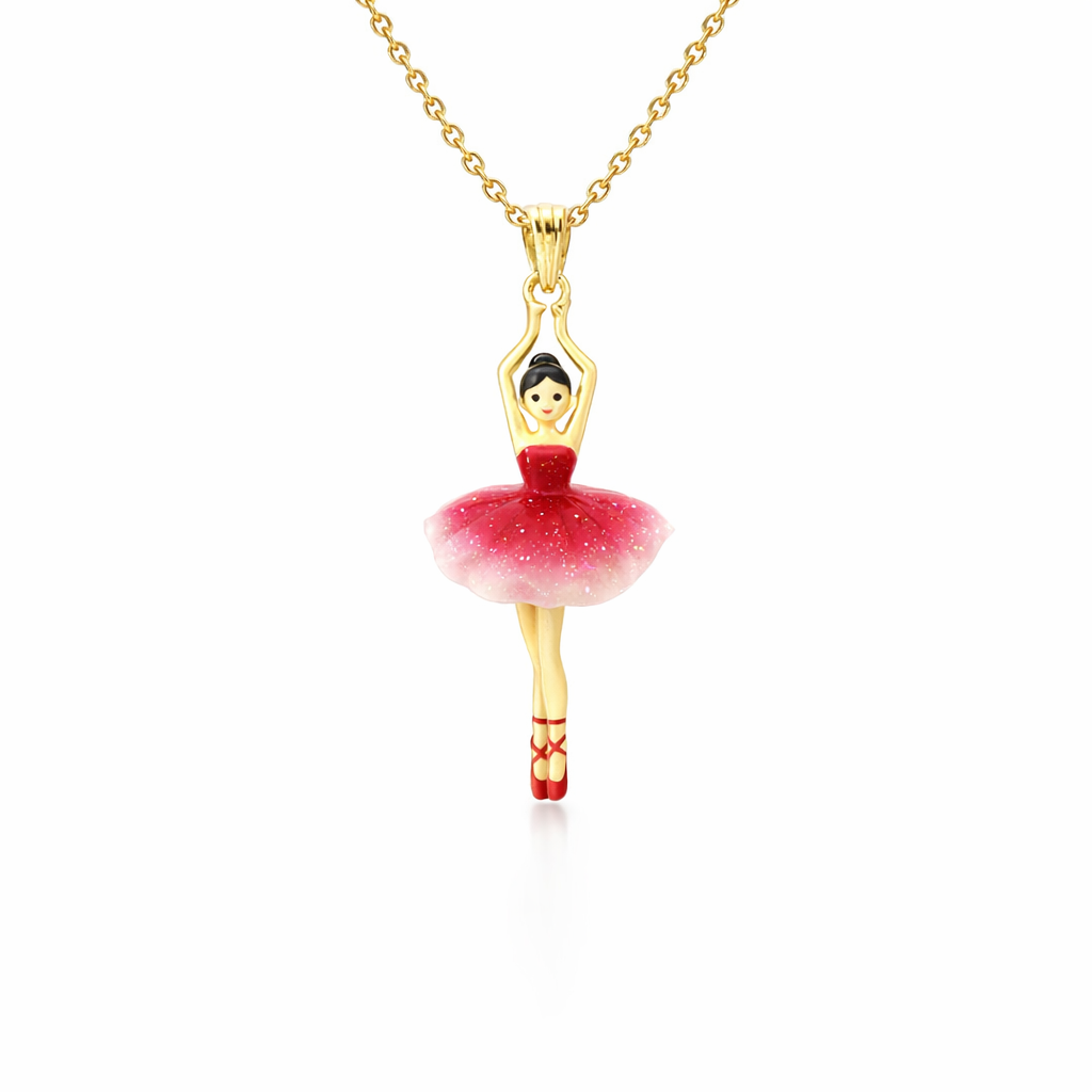 Mini Pas De Deux Pink Ballerina Necklace