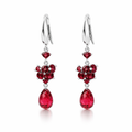 Rubellite Tourmaline Earrings In 18K White Gold