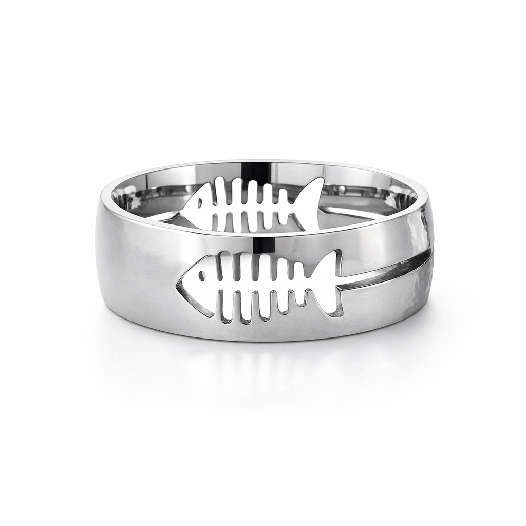 Stainless Steel Ring | Underwater Elegance Fish Skeleton