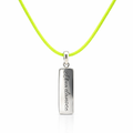 Silver Pendant | "Abundance" With Lime Green Cord
