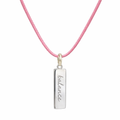 Silver Pendant | "Balance" With Pink Cord