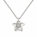 Matte Flower In Sterling Silver On A Fine Necklace