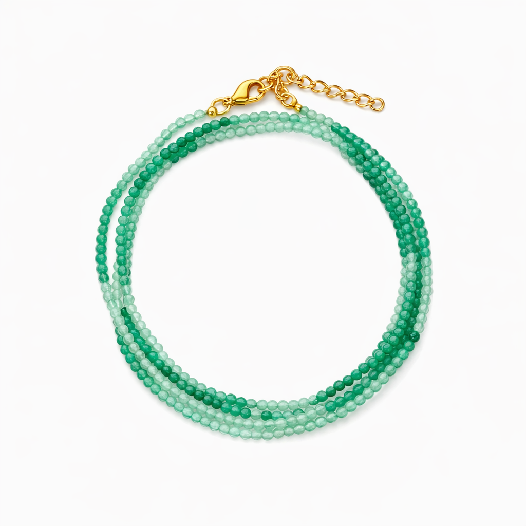Verdant Beauty: Dyed Green Agate Bead Necklace