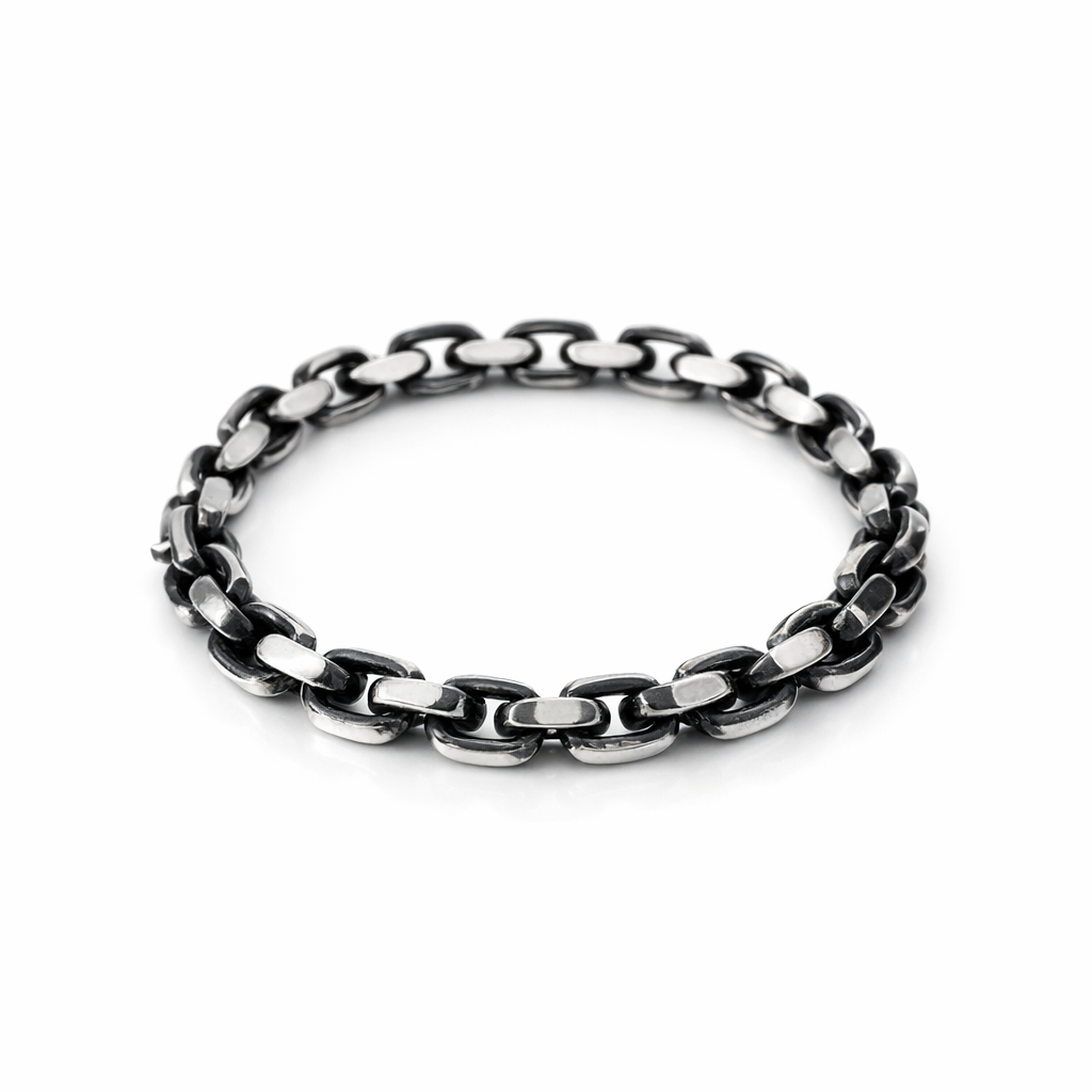 Rugged Elegance: Oxidized Sterling Silver Men's Bracelet