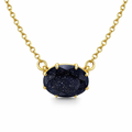 La Diamantine Deep Sparkling Blue Pendant Necklace