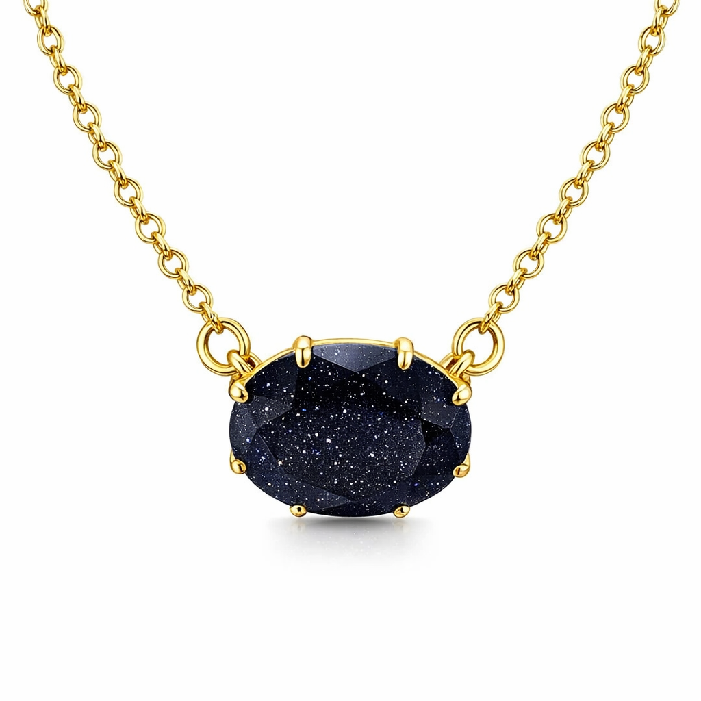 La Diamantine Deep Sparkling Blue Pendant Necklace