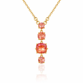 Peach La Diamantine Crystal Drop Necklace