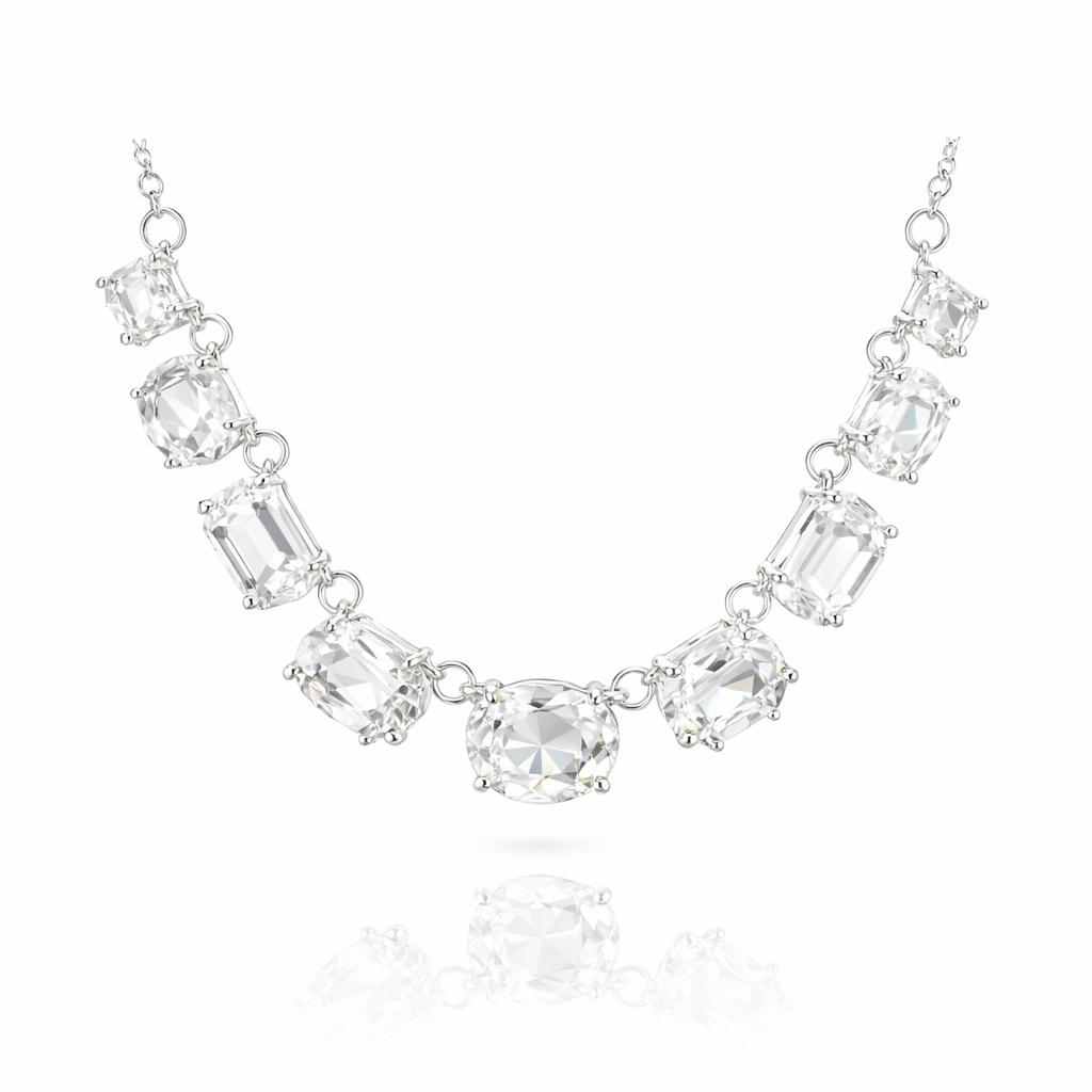 La Diamantine Crystal Necklace In Silver
