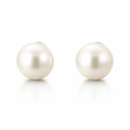 Freshwater Button Shaped Pearl Stud Earrings