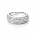 Pave Set Cubic Zirconia Ring In Sterling Silver