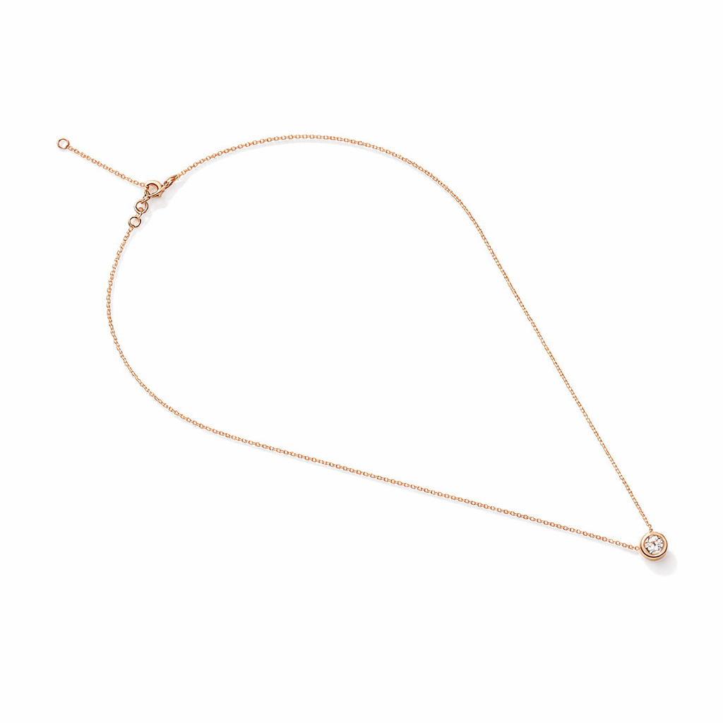 Rose Radiance: Diamond Slider Necklace in 14K Rose Gold
