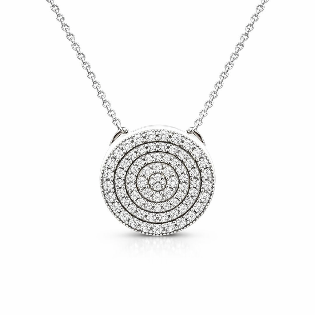 Cubic Zirconia Slider Pendant And Necklace