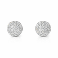 Cubic Zirconia Cluster Stud Earrings In Silver