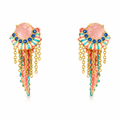 Colourful Jellyfish &amp; Light Blue Faceted Crystal Earrings