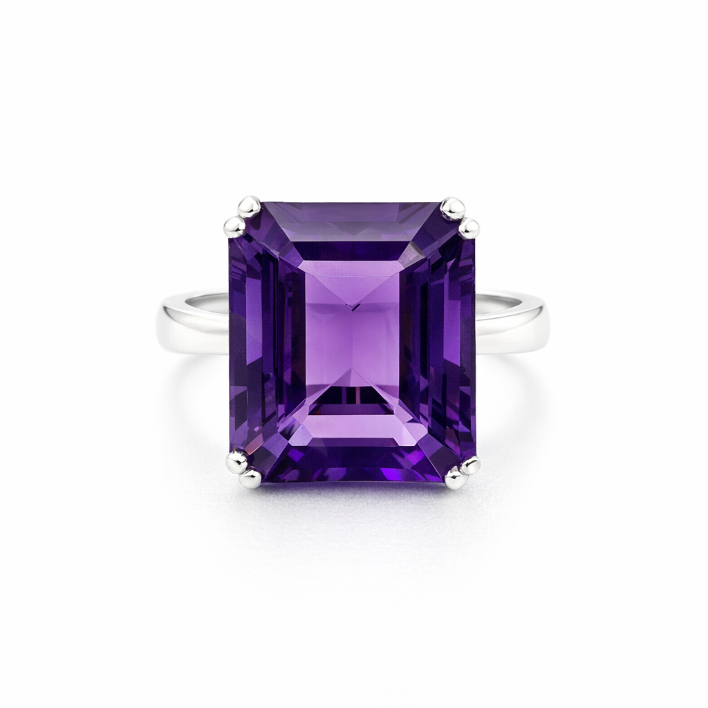 Deep Purple Amethyst Ring In Sterling Silver