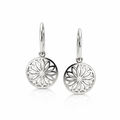 Pierced Disc Earrings In 9K White Gold