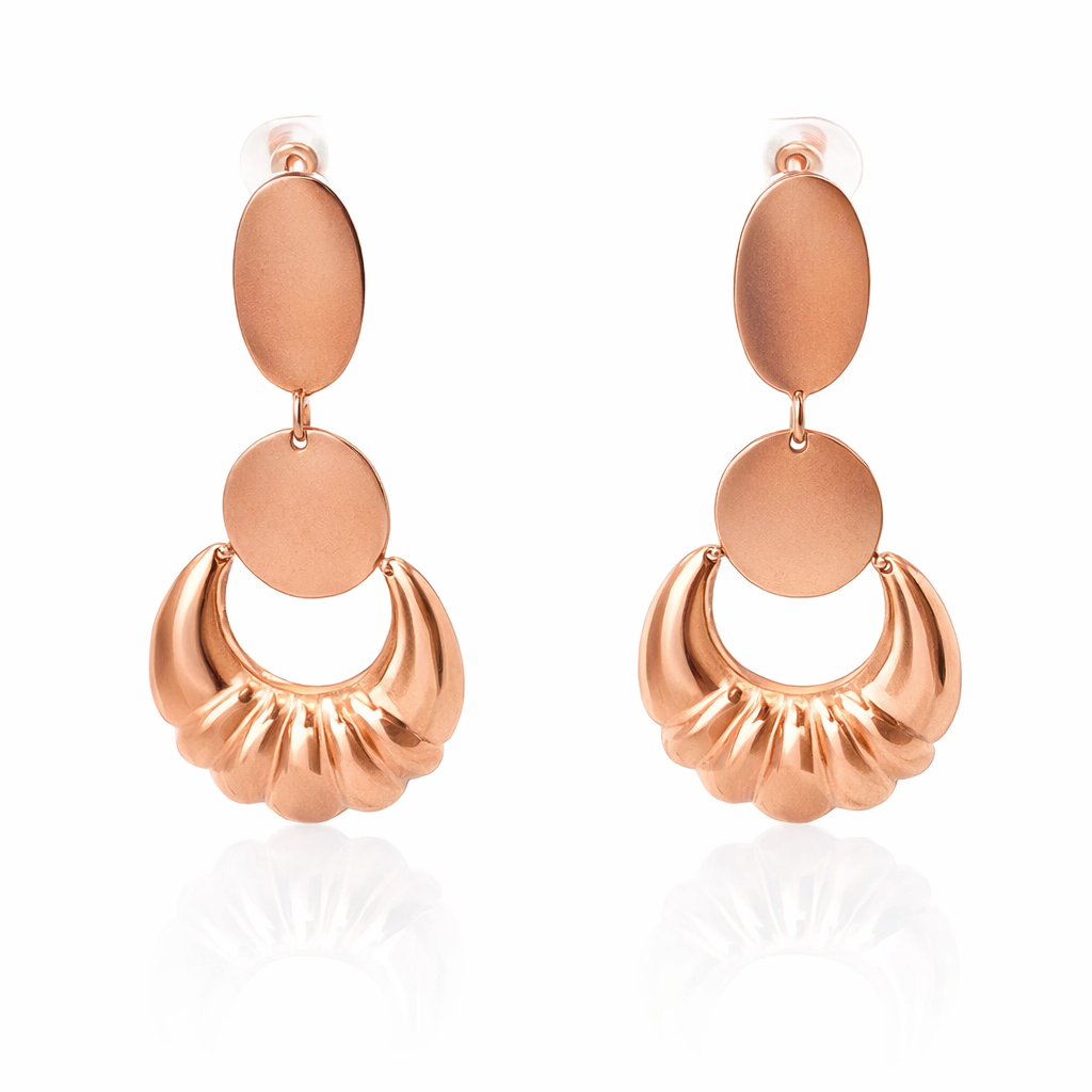 Rose Gold Plate Brass Earrings