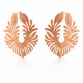 Rose Gold Plated Brass Earrings Ornate Design
