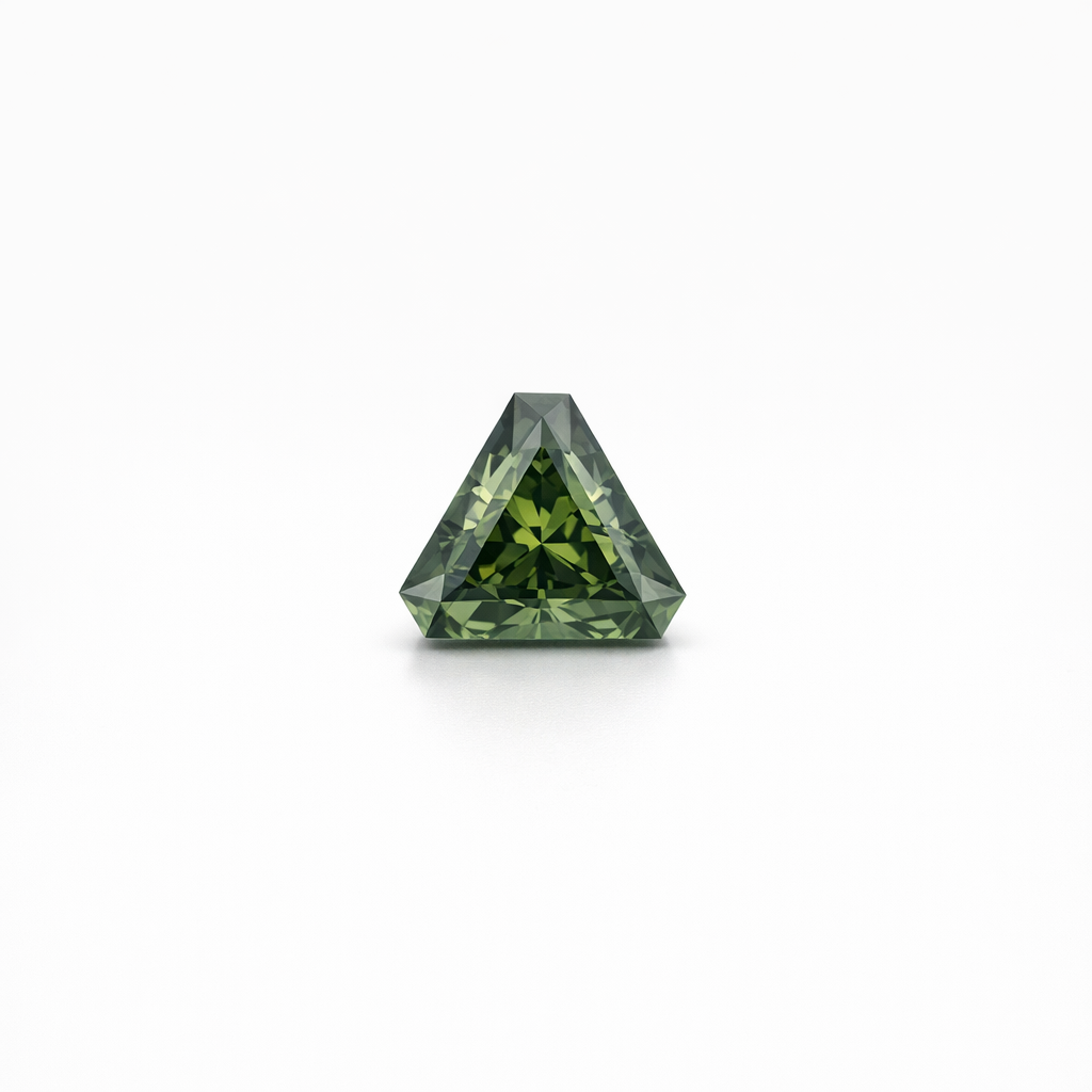 Green Unheated Sapphire 1.01ct Triangular