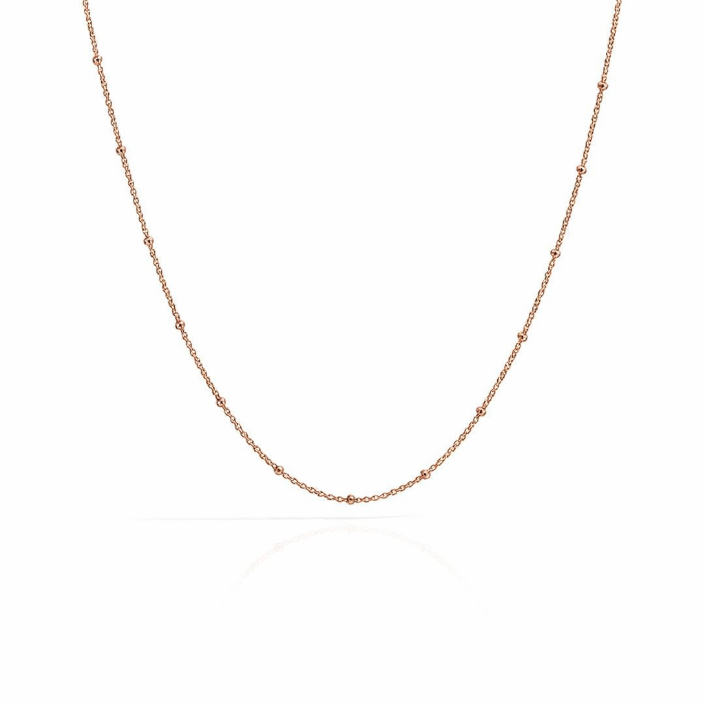 Necklace With Spaced Beads In 9K Rose Gold