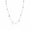 Three Strand Sterling Silver Necklace With Lapis Beads