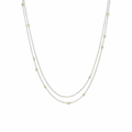 Necklace With Spaced Peridot Beads In Silver