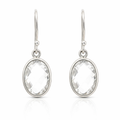 Clear Quartz Drop Earring In Sterling Silver