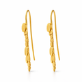 Matte Finished Gold Plated Drop Earrings
