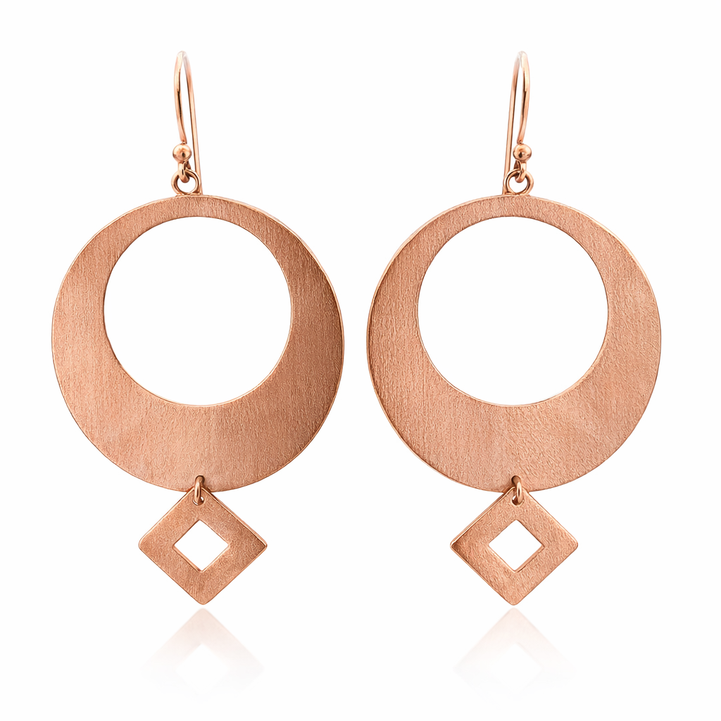 Rose Gold Plated Brass Earrings