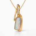 Doublet Opal Brooch And Pendant In 18K Yellow Gold