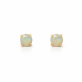 Solid Australian Opal Stud Earrings In 18K