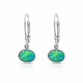 Opal Doublet Drop Earrings | 14K White Gold