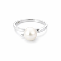 Freshwater Pearl Ring With A Sterling Silver Twist Band