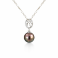 Tahitian Pearl Hanging From A Unique Sterling Silver Bail