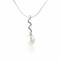 Squiggle &amp; Freshwater Pearl Silver Pendant