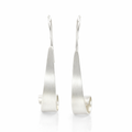 Satin Finished Sterling Silver Drop Earrings