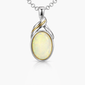 Solid White Crystal Opal Pendant