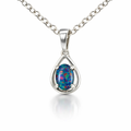 Delicate Triplet Opal Pendant In Sterling Silver