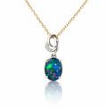 Opal Triplet And Cubic Pendant In Sterling Silver