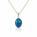 Opal Triplet Pendant | Silver