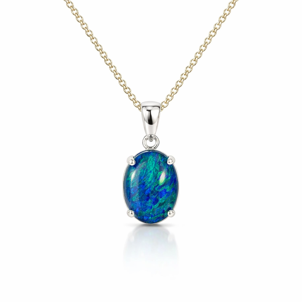 Opal Triplet Pendant | Silver