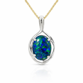 Pendant With Aussie Triplet Opal In Sterling Silver