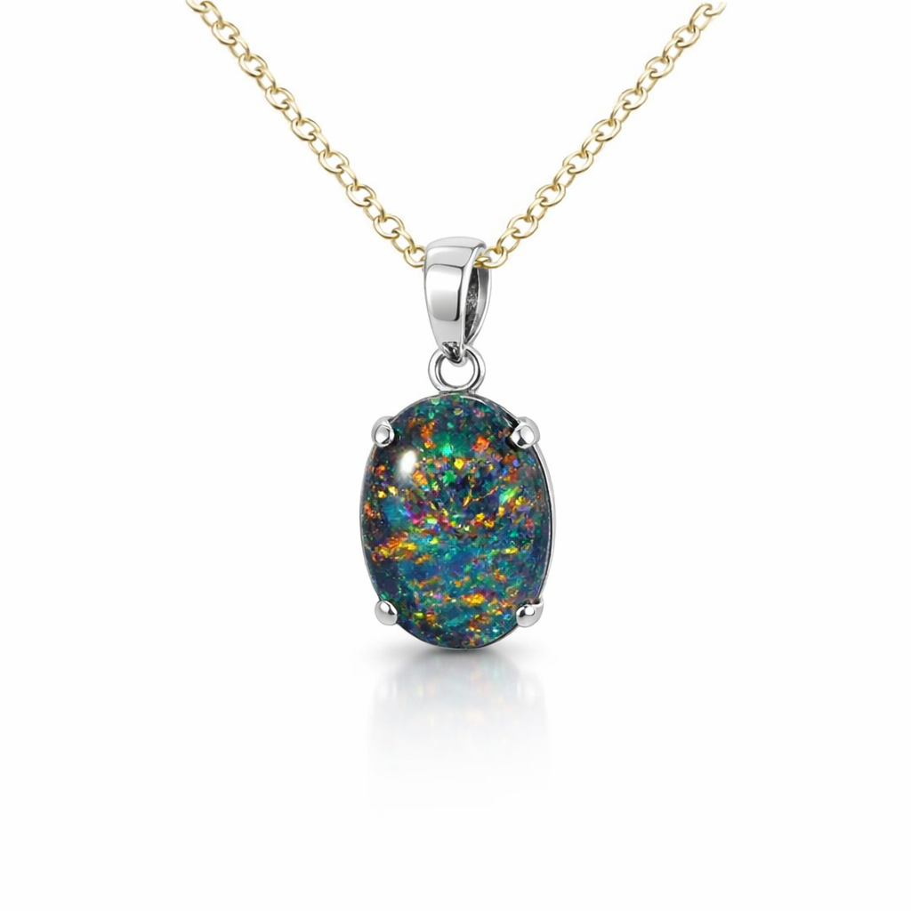 Opal Triplet Pendant | Sterling Silver