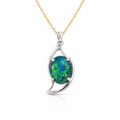 Australian Triplet Opal Pendant In Sterling Silver