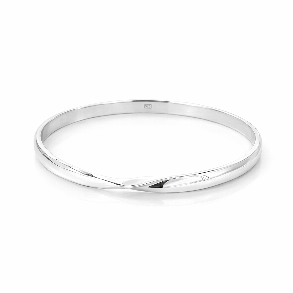 Bangle With A Twist In Sterling Silver