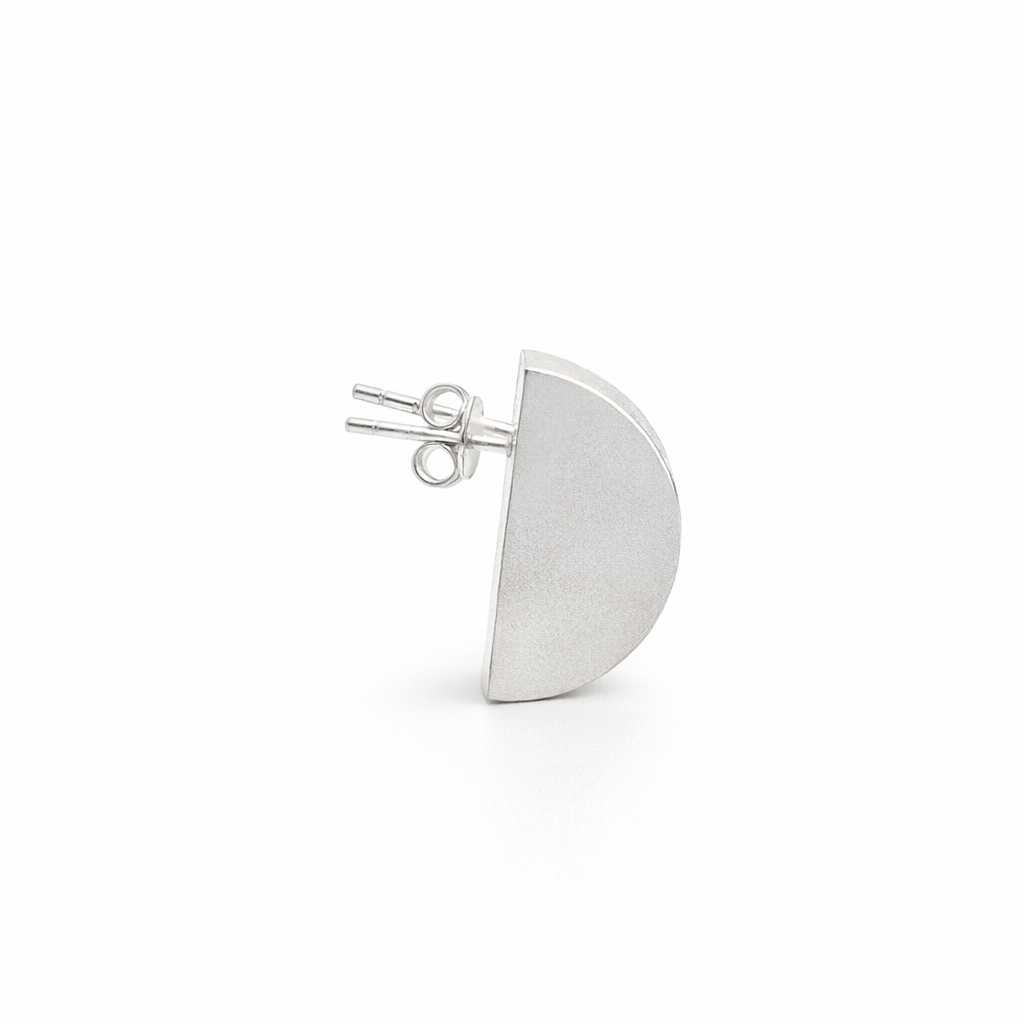 Half Moon Stud Sideways In Sterling Silver