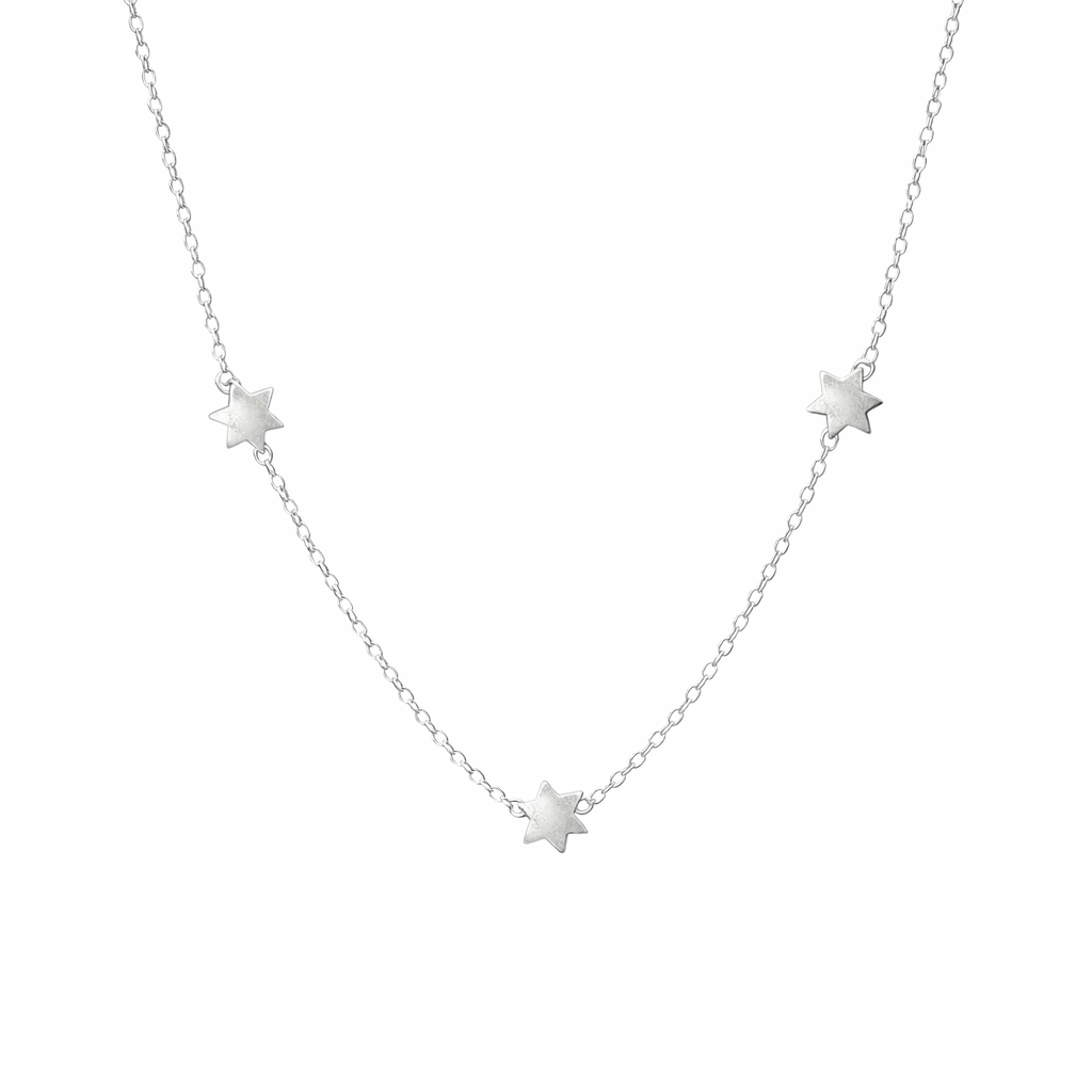 Satin Star 50cm Necklace In Sterling Silver