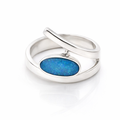 Aussie Opal Set In A Unique Sterling Silver Ring