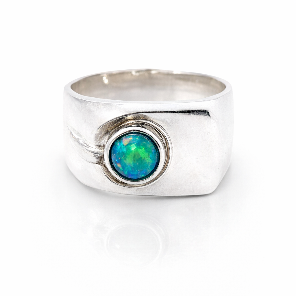 Opal Ring In Sterling Silver