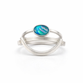 Ring Set With A Australian Opal Set In Sterling Silver